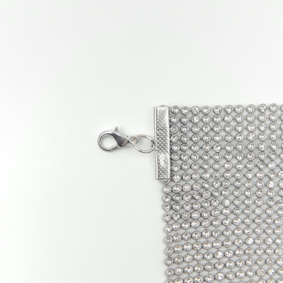 Zara Shimmery Evening Rhinestone Crop Top - Picture 9 of 9